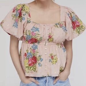 Anthropologie Floral Blouse